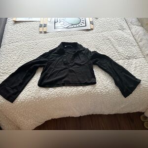 Zara long sleeve collared crop top